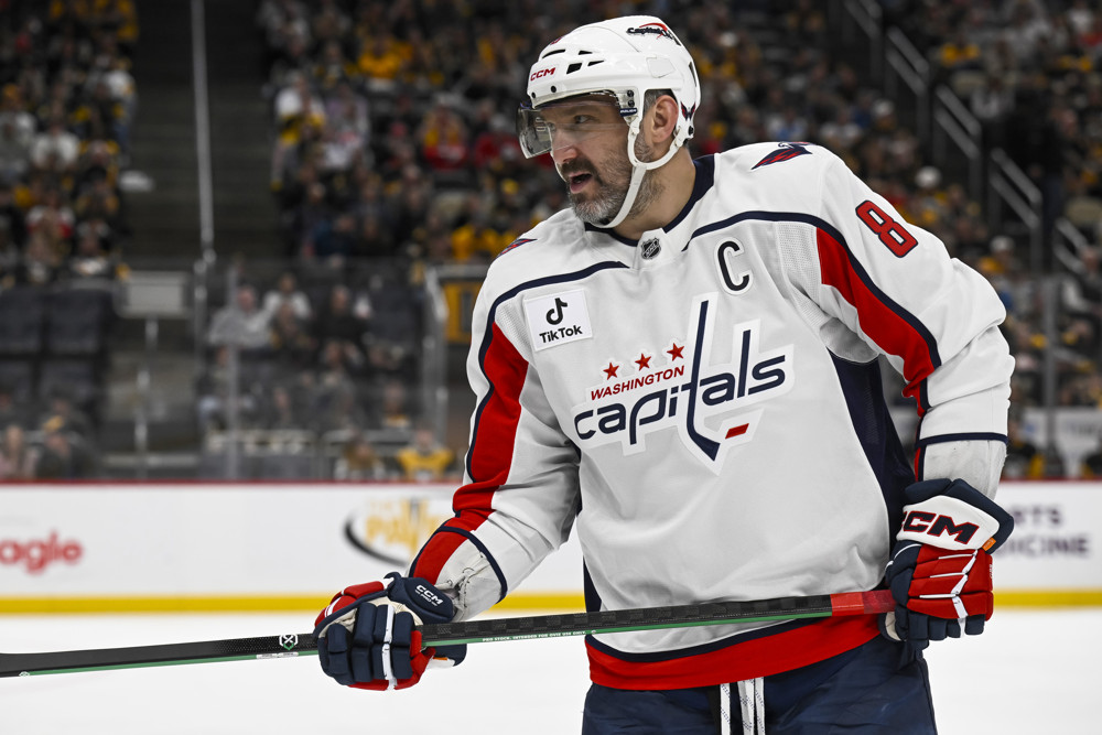 Alexander Ovechkin in the final week of the 2025-26 season - his contract has expired and the organisation does not yet know whether he is returning.